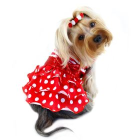 Sparkling Bow Ruffle Layered Dress - L