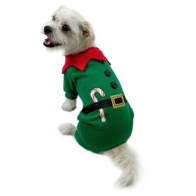 Shimmery Candy Cane Elf Bodysuit - S