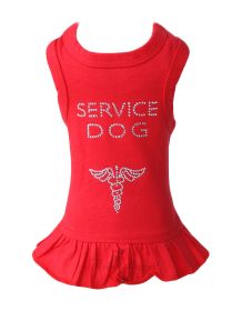Service Dog Dress (Color: Red, size: LG)