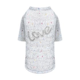 Love Dog Sweater (Color: Grey, size: LG)