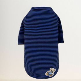 Striped Baby Beer Dog Tee (Color: Striped Navy, size: SM)