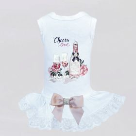 Cheers Dog Dress (Color: White, size: SM)