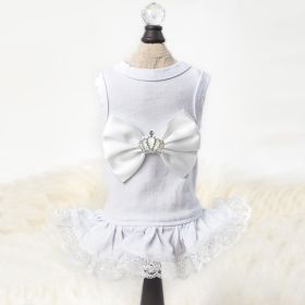Royal Princess Dog Dress (Color: White, size: XS)